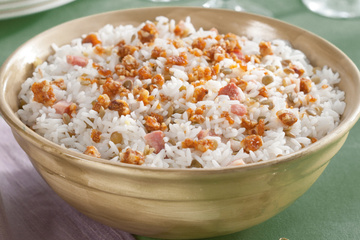 Arroz com lentilha e nozes