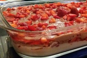 Creme com morangos