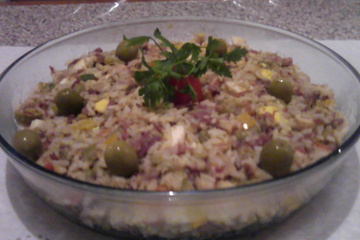 Arroz com carne seca