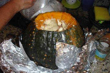Camarão na moranga com catupiry