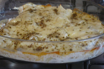 Batata gratinada com frango