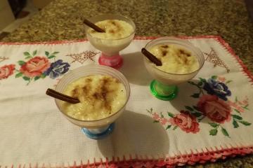 Arroz doce com leite condensado e coco