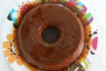 Pudim de chocolate e café