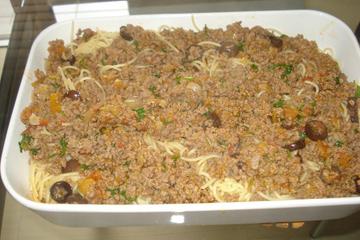 Macarrão com carne moída