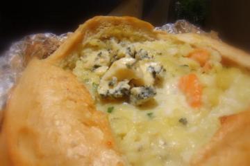 Risoto de Camarão e Gorgonzola no Pão Italiano - Risoto do Feu