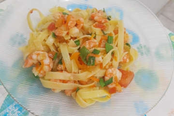 Fettuccine com camarão
