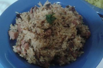 Arroz carreteiro de churrasco