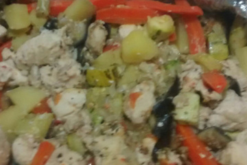 Papelote de frango com legumes
