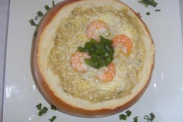 Risoto de Camarão e Gorgonzola no Pão Italiano - Risoto do Feu