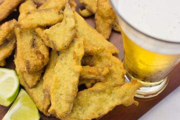 Peixe frito vegano