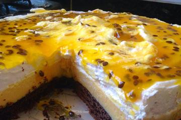 Torta pavê de maracujá