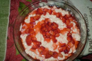 Creme com morangos