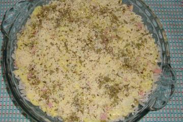 Arroz com presunto e requeijão cremoso