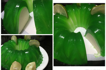 Gelatina recheada com mousse de limão
