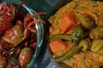 Caranguejo com pirão