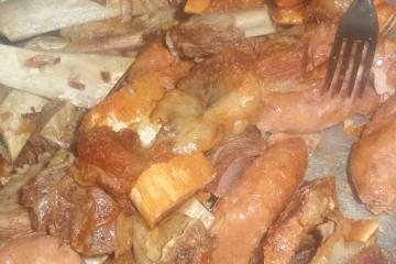 Costela com linguiça na panela de pressão