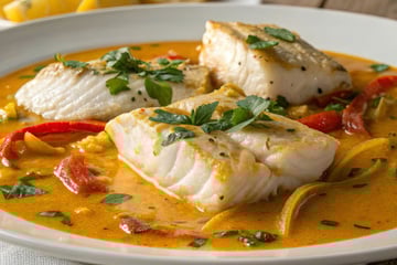 Moqueca de tilápia simples com peixe suculento e sabor suave