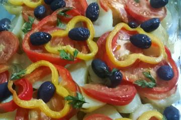 Filé de merluza com batata ao forno