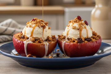 Maçã assada na airfryer