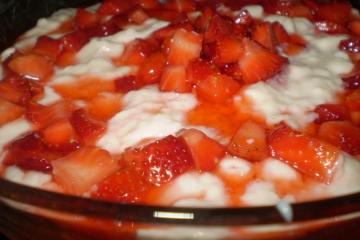 Creme com morangos