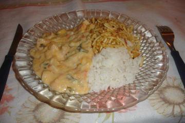 Camarão na moranga com catupiry