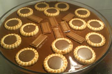 Pavê de chocolate preto e chocolate branco