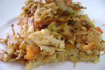 Torta colorida de frango