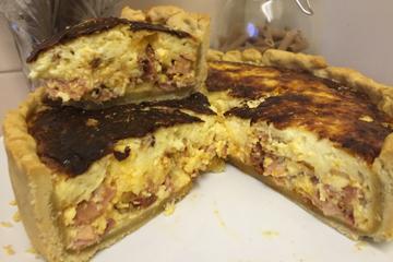 Quiche de presunto e queijo do Glauco