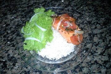 Salmão assado