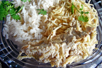 Fricassê saboroso de frango