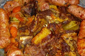Costela com linguiça na panela de pressão