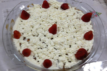 Pavê de chocolate com morangos