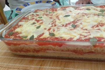 Arroz à parmegiana de forno