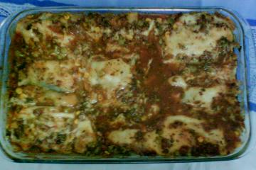 Lasanha de berinjela com brocólis
