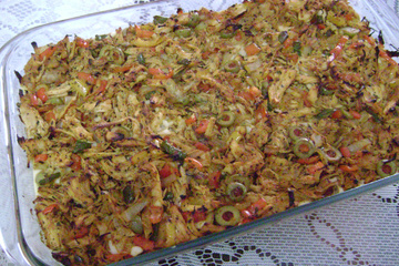 Torta colorida de frango