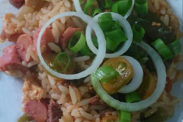Arroz carreteiro de churrasco