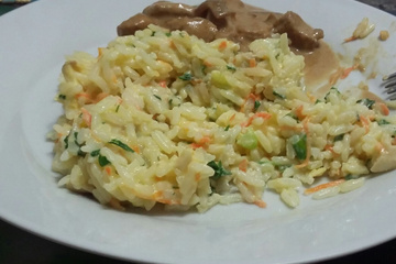 Risoto de champignon com arroz normal