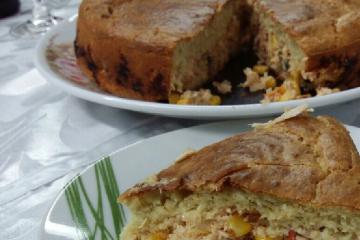 Torta de frango milho e requeijão