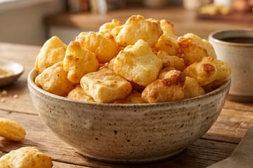 Tapioca na airfryer em forma de snack crocante e proteico