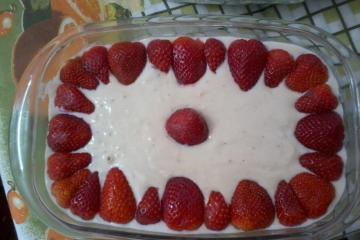 Creme com morangos