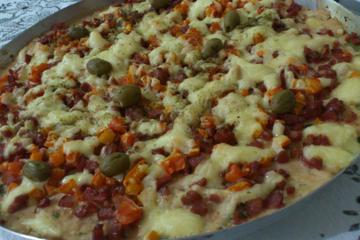 Pizza de frango sem massa