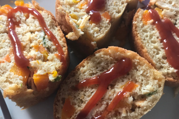 Bolo salgado com farinha de aveia 