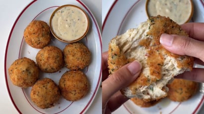 Bolinhas de frango ao molho alfredo: receita fácil tem um recheio muito cremoso e a casquinha crocante é de dar água na boca