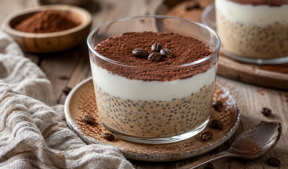 Desde que descobri esse tiramisu vegano com sementes de chia, faço todos os dias e como sem culpa