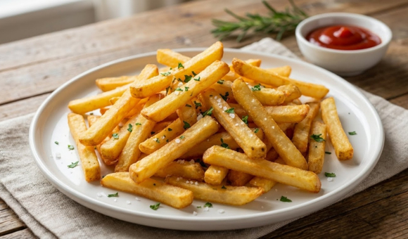 É assim que se fazem as melhores batatas fritas em casa: crocantes como as de fast-food e bem menos gordurosas