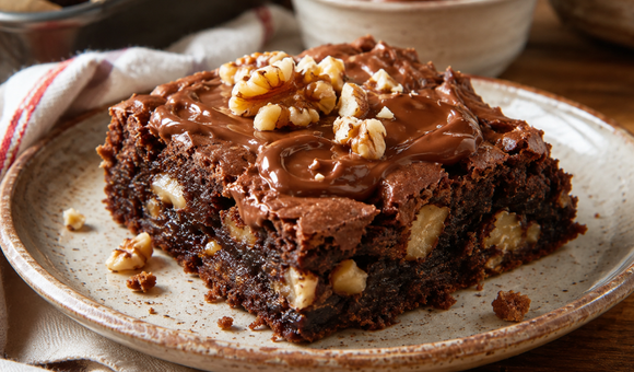 Nada diz "eu te amo" como uma boa sobremesa: esse brownie de creme de avelã com nozes é o doce perfeito para o Dia dos Namorados
