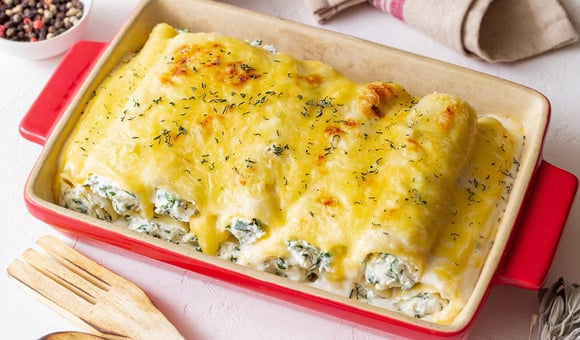 Canelone com creme de couve-flor: a receita leve e irresistível que vai virar favorita na sua casa