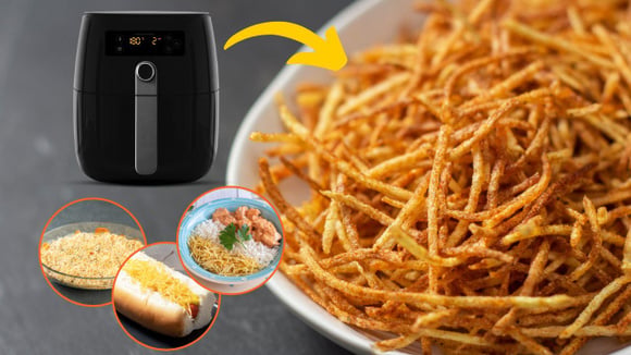 Batata palha caseira de comer rezando: receita na airfryer fica melhor e mais barata que a do mercado