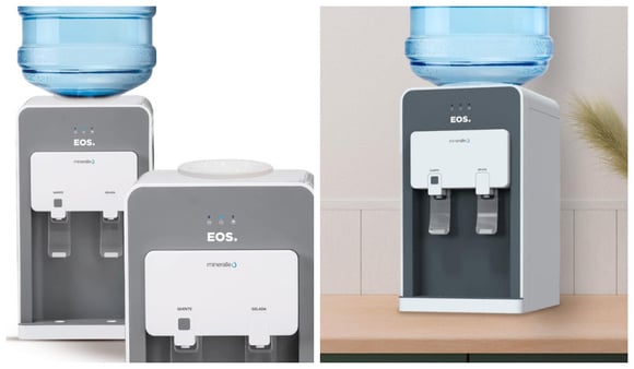 O Bebedouro de Mesa EOS Minéralle Slim proporcionando uma experiência prática e inteligente no dia a dia (Imagem: EOS).