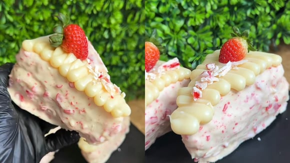 Fatia cravejada: bolo inspirado no morango cravejado é mais uma versão do doce do momento e tem tudo para ser um sucesso de vendas